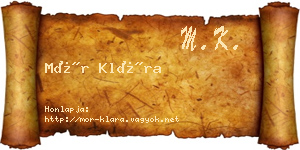 Mór Klára névjegykártya